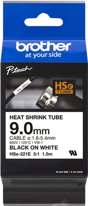 Brother HSE-221E nastro per etichettatrice Nero su bianco