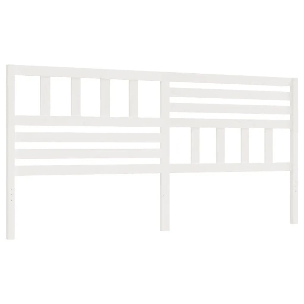 Testiera | Testata per Letto Bianca 206x4x100cm in Legno Massello di Pino