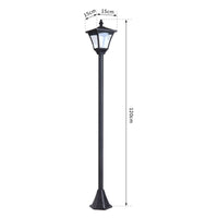 Lampione da Giardino Led a Energia Solare Nero 120 cm