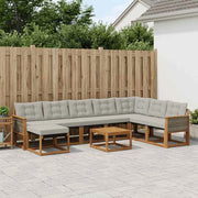 Set di divani da esterno 9 pz Naturale e Grigio chiaro 3382155