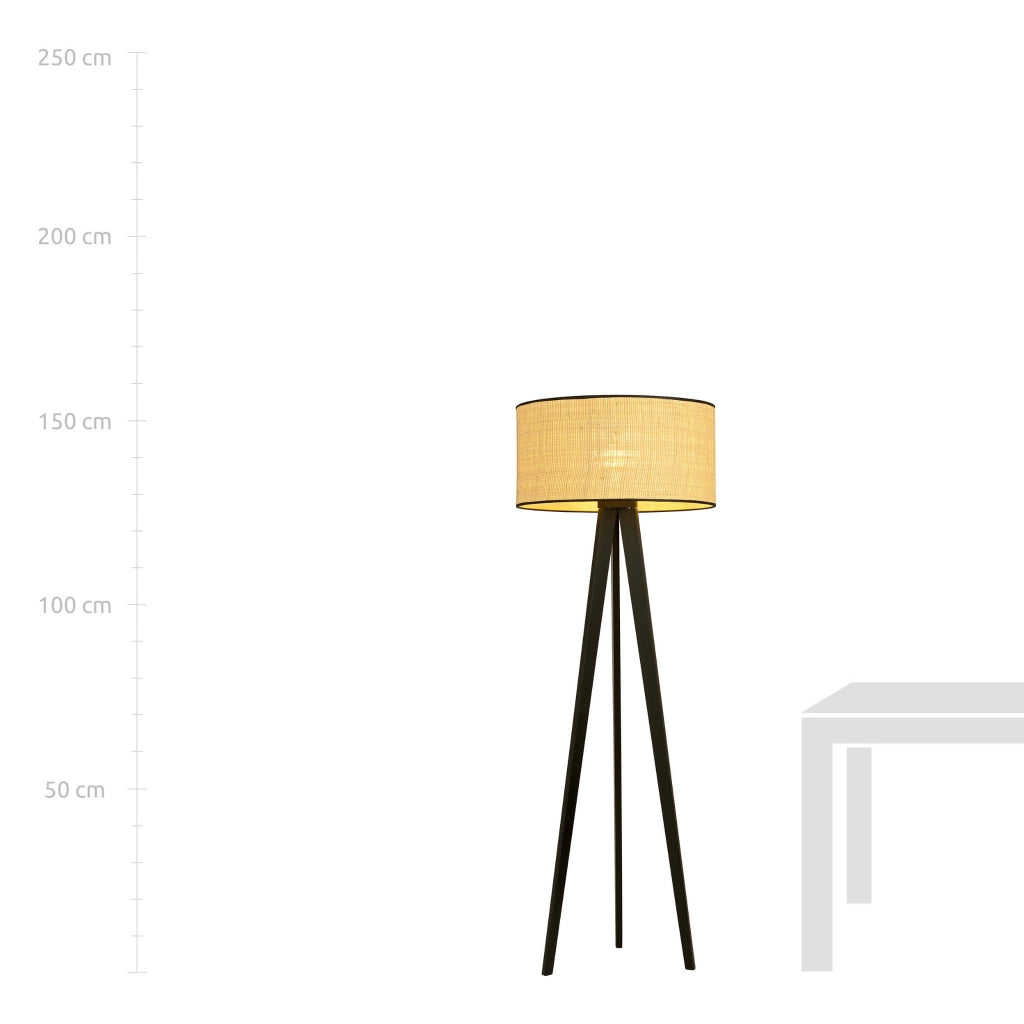 Lampada da terra Emibig Aston treppiede rattan E27 150cm