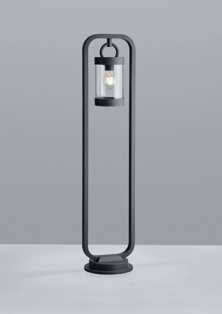 SAMBESI PALO ALTO LED DA ESTERNO LANTERNA CON SENSORE CREPUSCOLARE METALLO ANTRACITE H. 100CM 1 LUCE ATTACCO E27