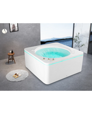 Vasca Idromassaggio Qudrata, Riscaldatore, Led , Cascata 145x145cm Nigrar