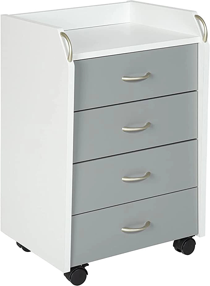 CASSETTIERA PRINTI 4 CASSETTI 40x36x64,5H LAMINATO BIANCO/GRIGIO