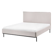 Letto a doghe Beige Poliestere Tessuto Imbottito 140 x 200 cm EU Matrimoniale Design Moderno