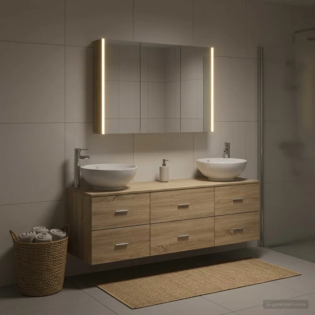 Set di mobili per il bagno 4 pcs Rovere Sonoma 3406945