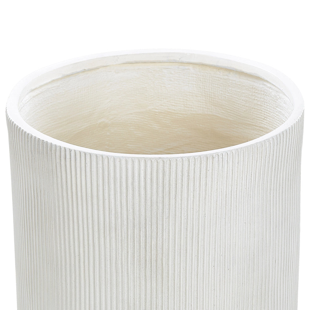 Vaso da fiori per in fibra di argilla bianco 55 x 55 x 55 cm giardino esterno terrazzo