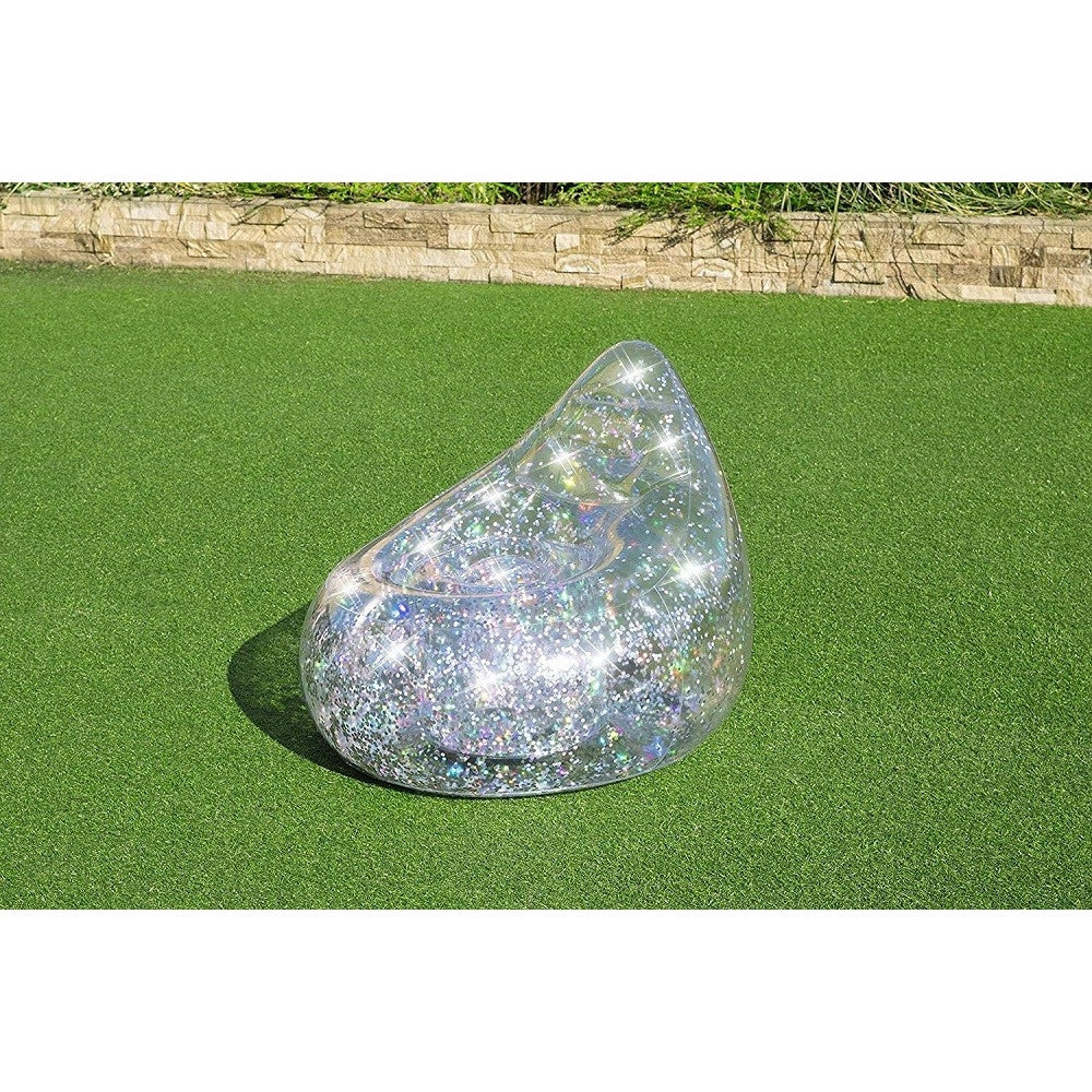 Trade Shop - Poltrona Poltroncina Gonfiabile Glitter Dream 72x72x64cm 2 Camera Ad Aria 75105 -