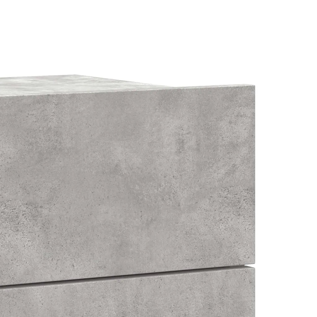Comodino | Armadio da Notte | Mobiletto da notte Grigio Cemento 40x30x30 cm in Legno Multistrato