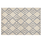 Tappeto beige e grigio 140 x 200 cm cotone fatto a mano motivo geometrico soggiorno camera da letto