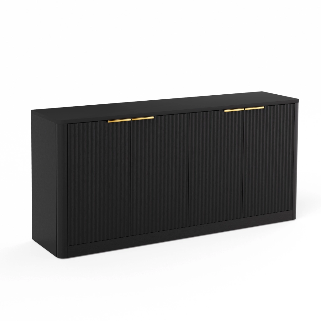 Credenza 150 cm con Ante ¨C Xylo ¨C Nero, 150x40x70,5 cm