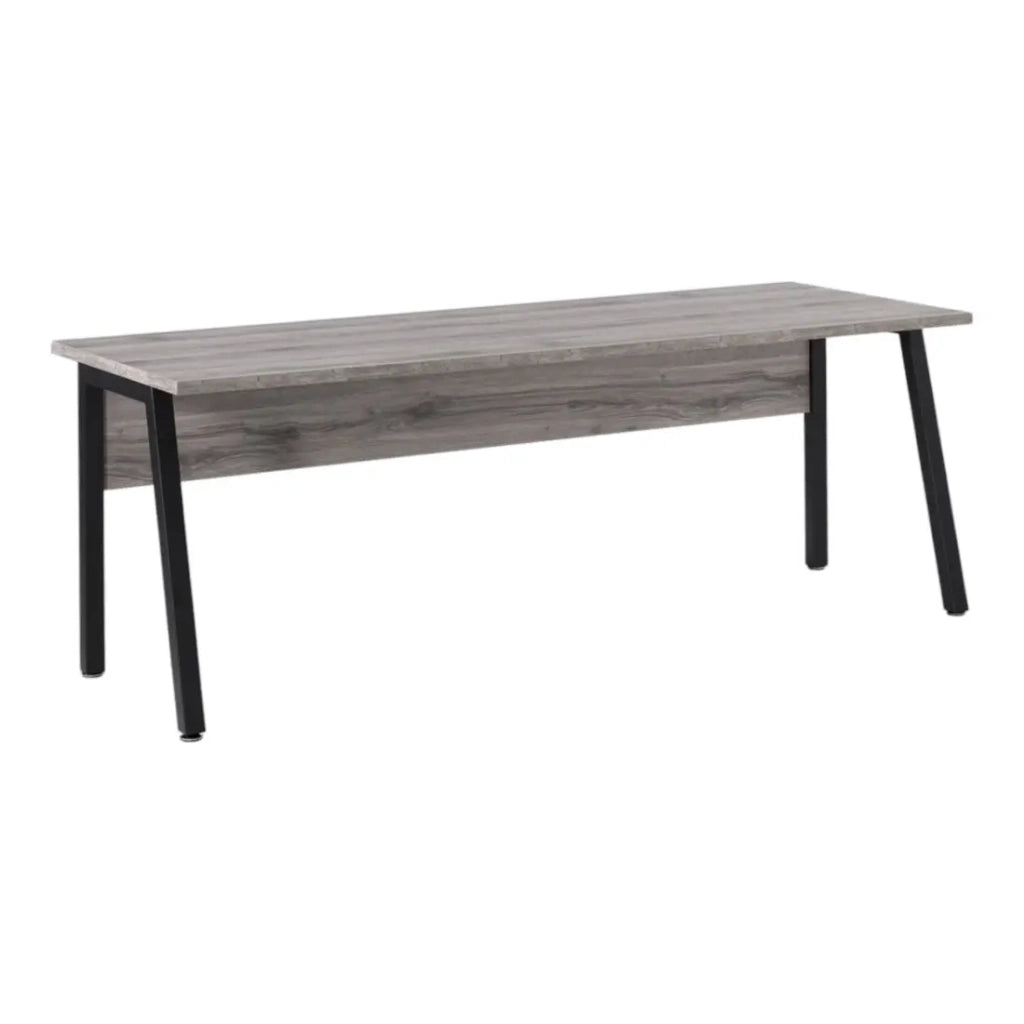 Scrivania retta 150cm in rovere grigio Sherman & nero - Collezione SOON - Design professionale