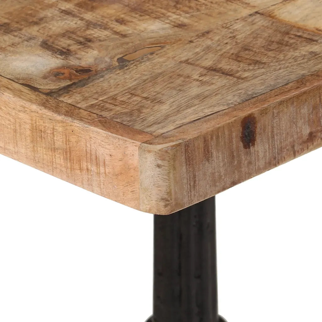 Tavolino da Bistrot-Tavolino da soggiorno-Tavolo 60x60x77 cm in Legno di Mango Grezzo