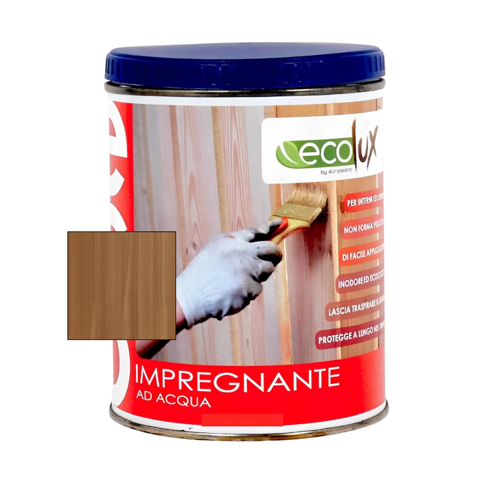 Ecolux impregnante fondo protettivo acrilico pigmentato noce chiaro per legno *** formato 0,750 lt, confezione 1