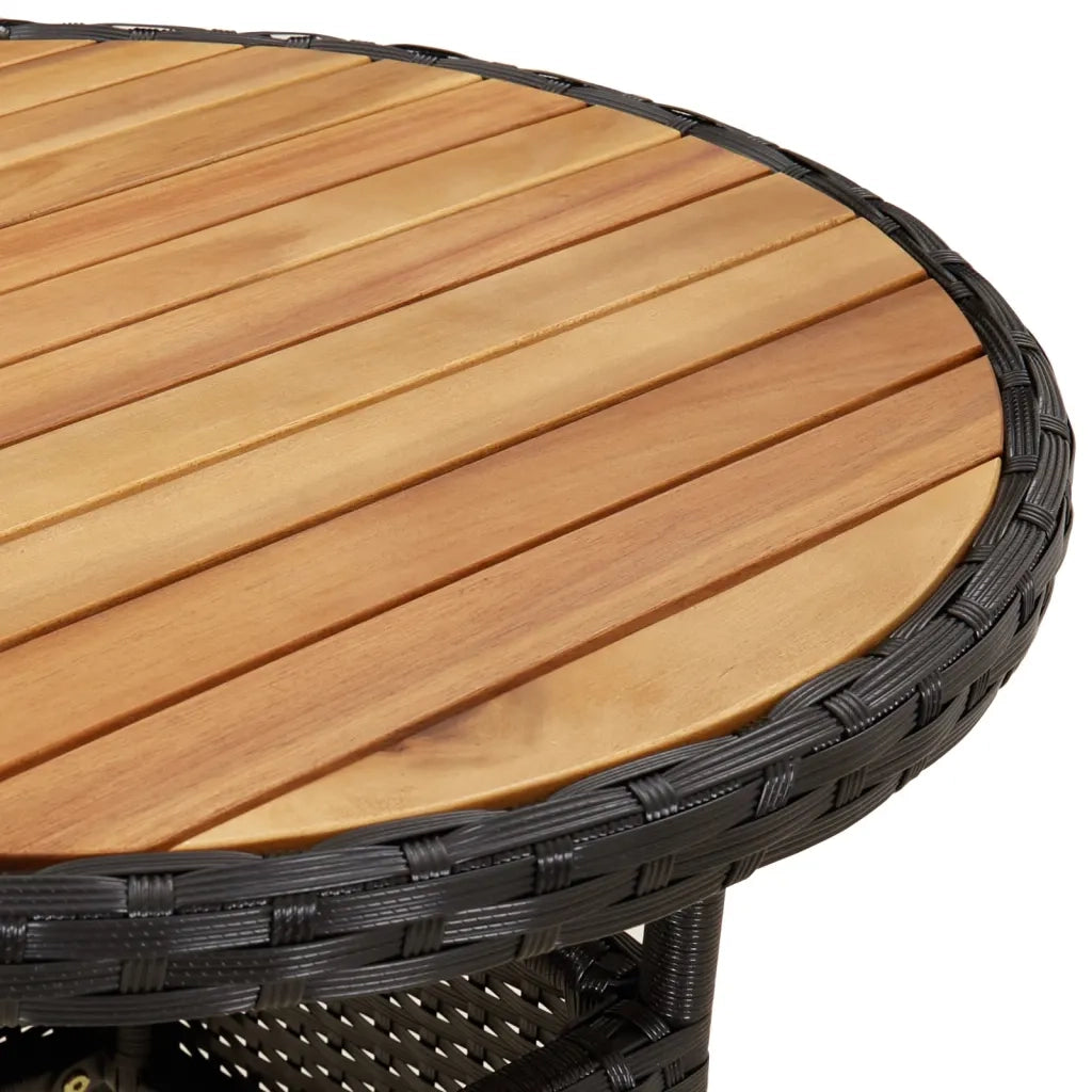 Set Bistrò da Giardino 3 pz con Cuscini in Polyrattan Nero 3187428