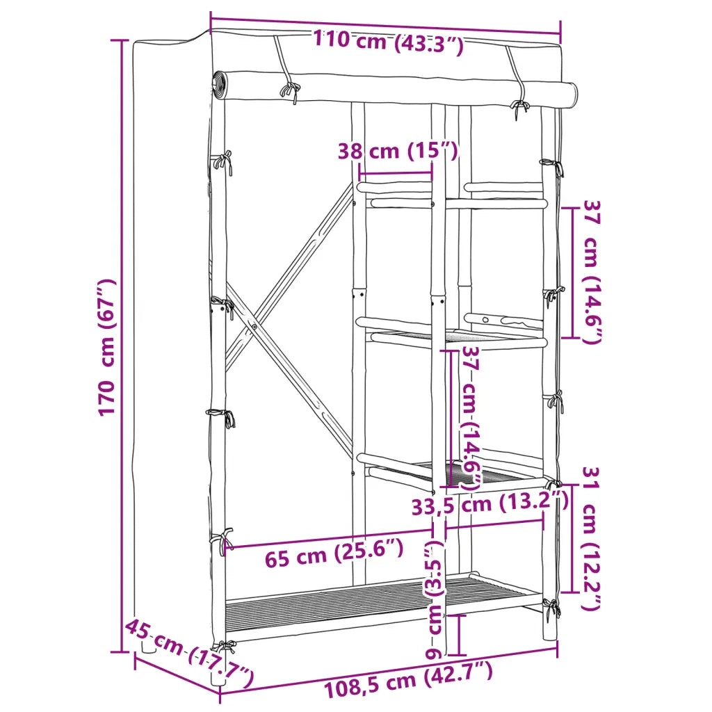 Armadio 110x45x170 cm in Bamb¨´ CFW8773316