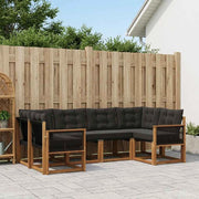 Set di divani da esterno 6 pz Naturale e Nero 3382176