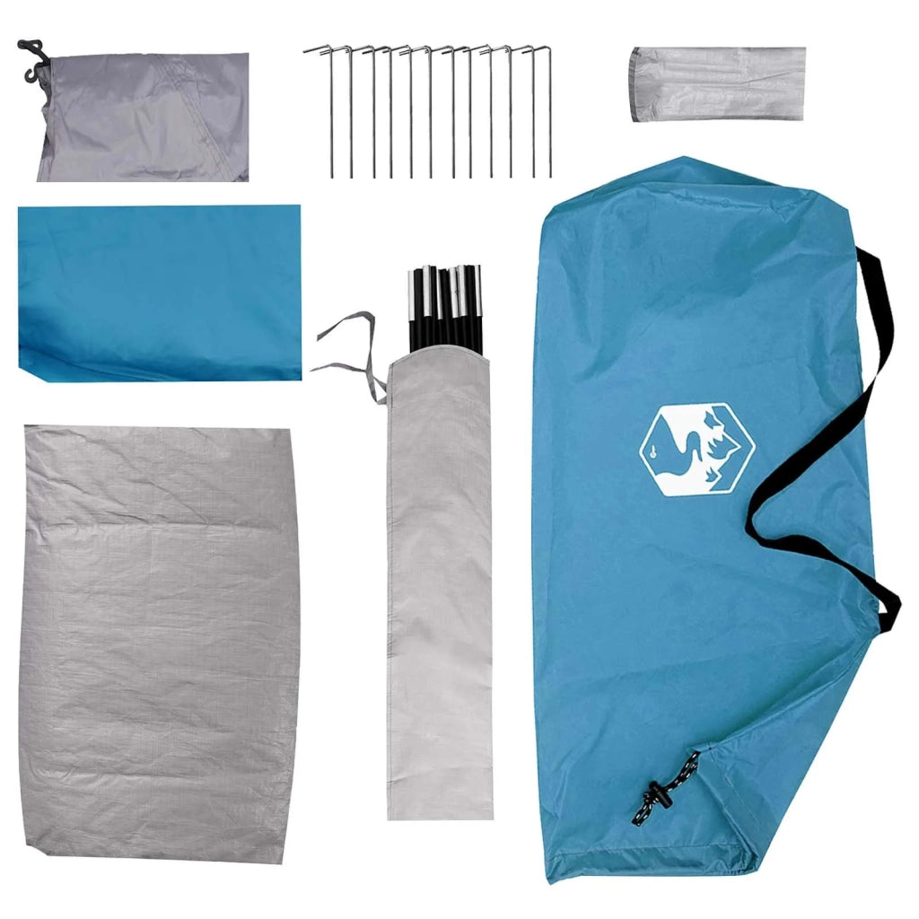 Tenda da campeggio con tetto Blu 4 persone Poliestere e Acciaio 42028648