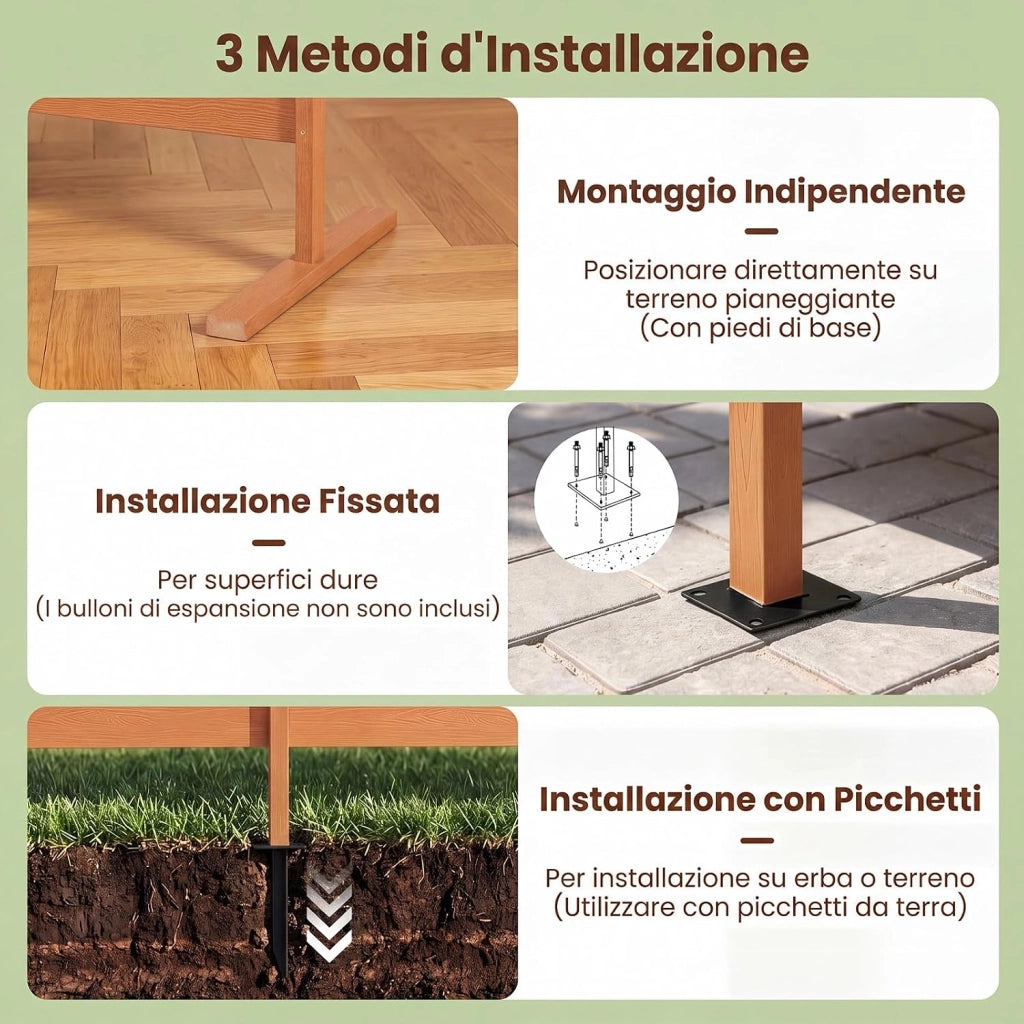 Recinzion da Giardino, Paravento da Esterno in HIPS | 3 Metodi di Fissaggio e Combinazione Libera, Copri Bidoni, Condizionatore e Attrezzature, da Terrzza e Cortile