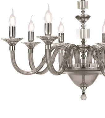 APPLIQUE GALA 2 LUCI ATTACCO E14 FUME' E CROMO L.37CM