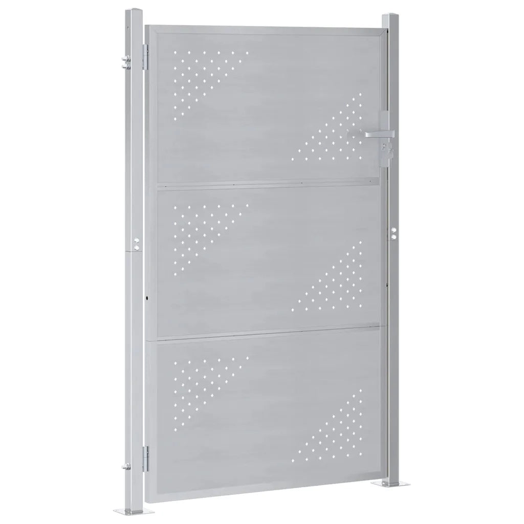 Cancello da giardino Argento 85 x 144 cm Acciaio inossidabile 3402583