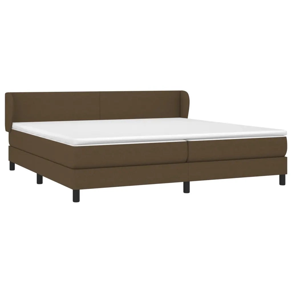 Giroletto a Molle con Materasso Marrone Scuro 200x200cm Tessuto 3126112