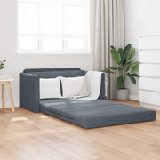 Divano Letto a Terra 2-in-1 Grigio Scuro 124x204x61 cm Velluto