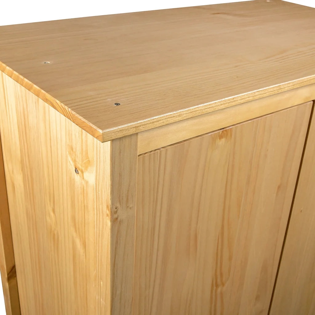 Armadio a 3 Ante Hill 127x50x170cm Legno Massello di Pino 288951