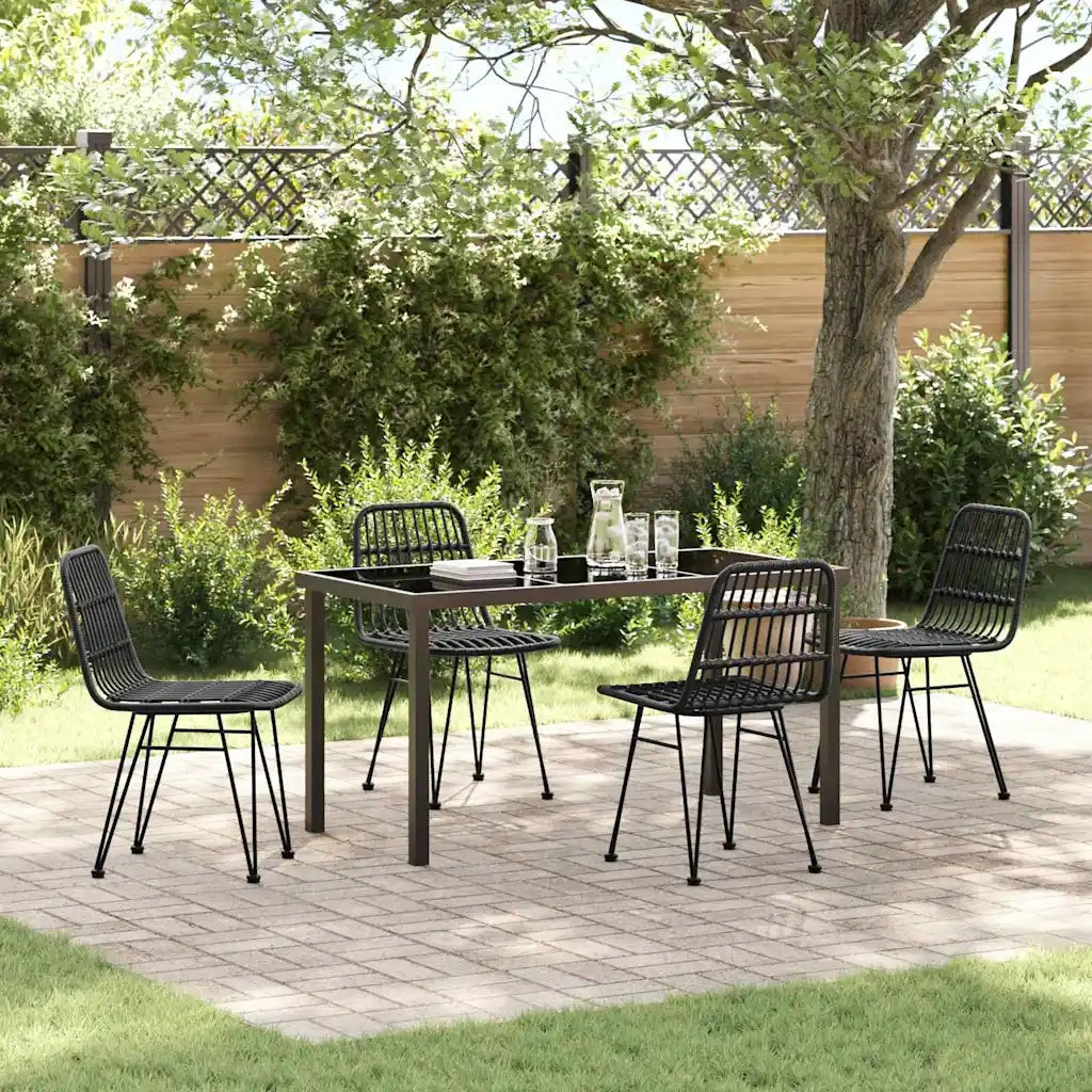 Set da Pranzo per Giardino 5 pcs Nero 3379200