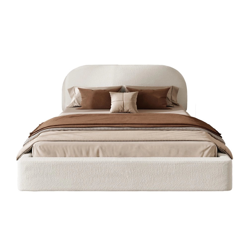 Letto Matrimoniale Imbottito con Rete a Doghe ¨C Xylo ¨C Beige, 180x200