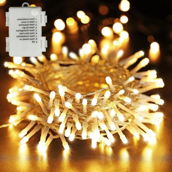 Illuminazione di Natale 20M 200 LED esterno interno impermeabile batteria giardino balcone albero festa decorazione di Natale colorata