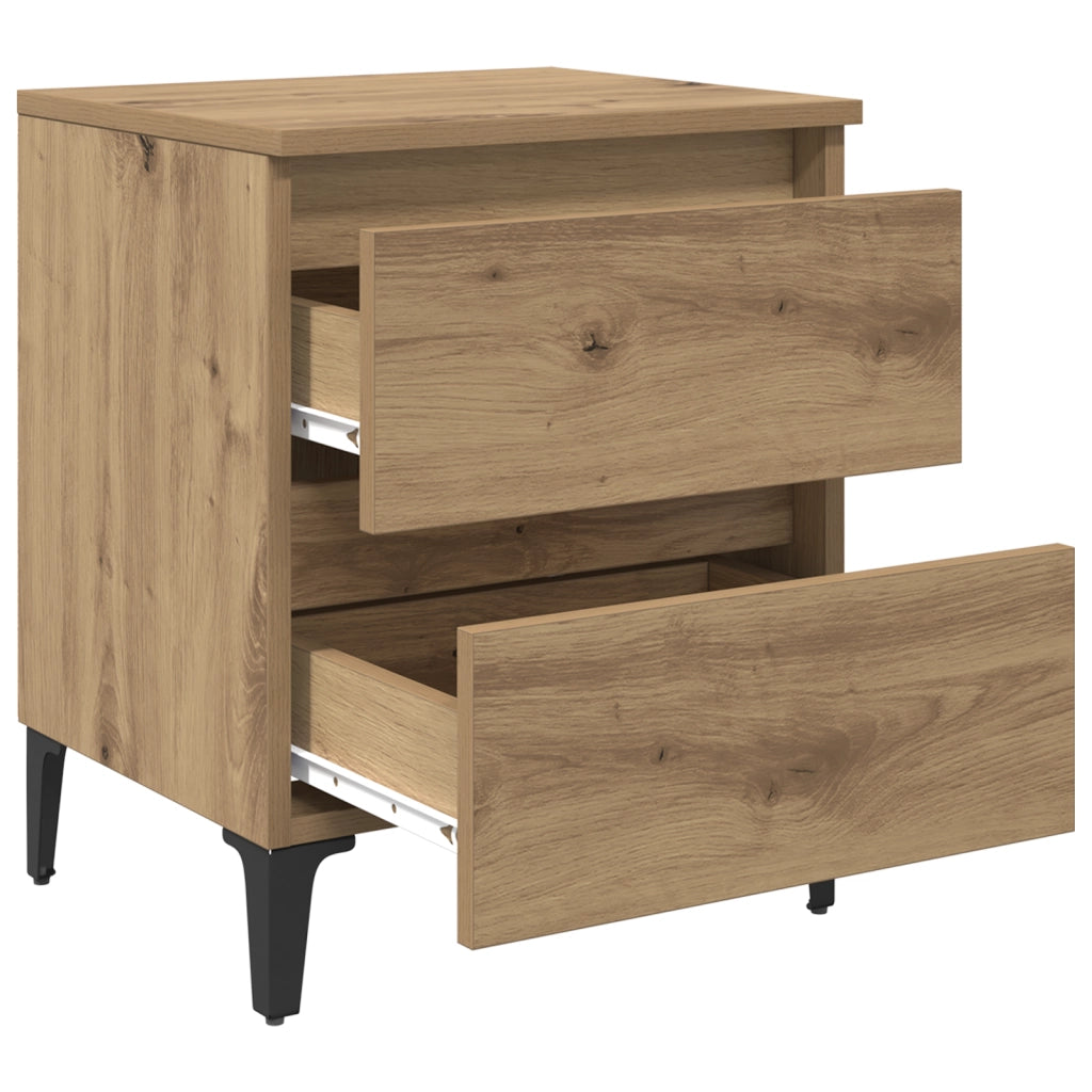 Armadi da letto 2 pz Rovere artigianale 40x35x50 cm Legno ingegnerizzato