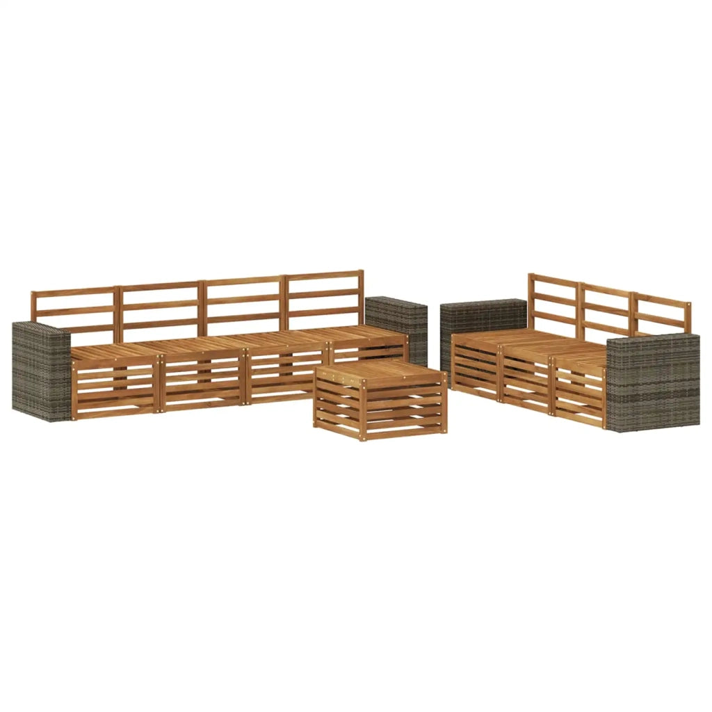 Set divani 8 pz Legno di Acacia Massello 3384125