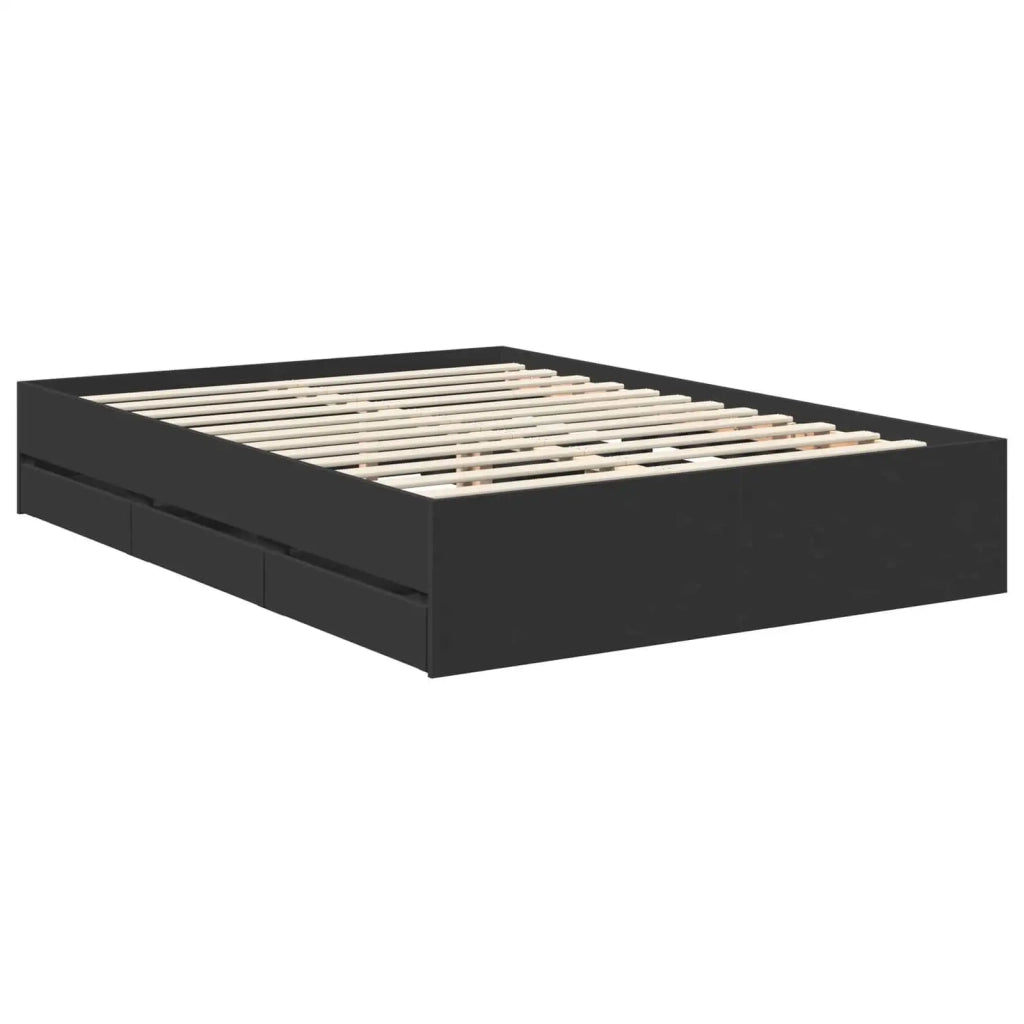 Struttura del letto Nero 140 x 190 cm Legno Ingegnerizzato