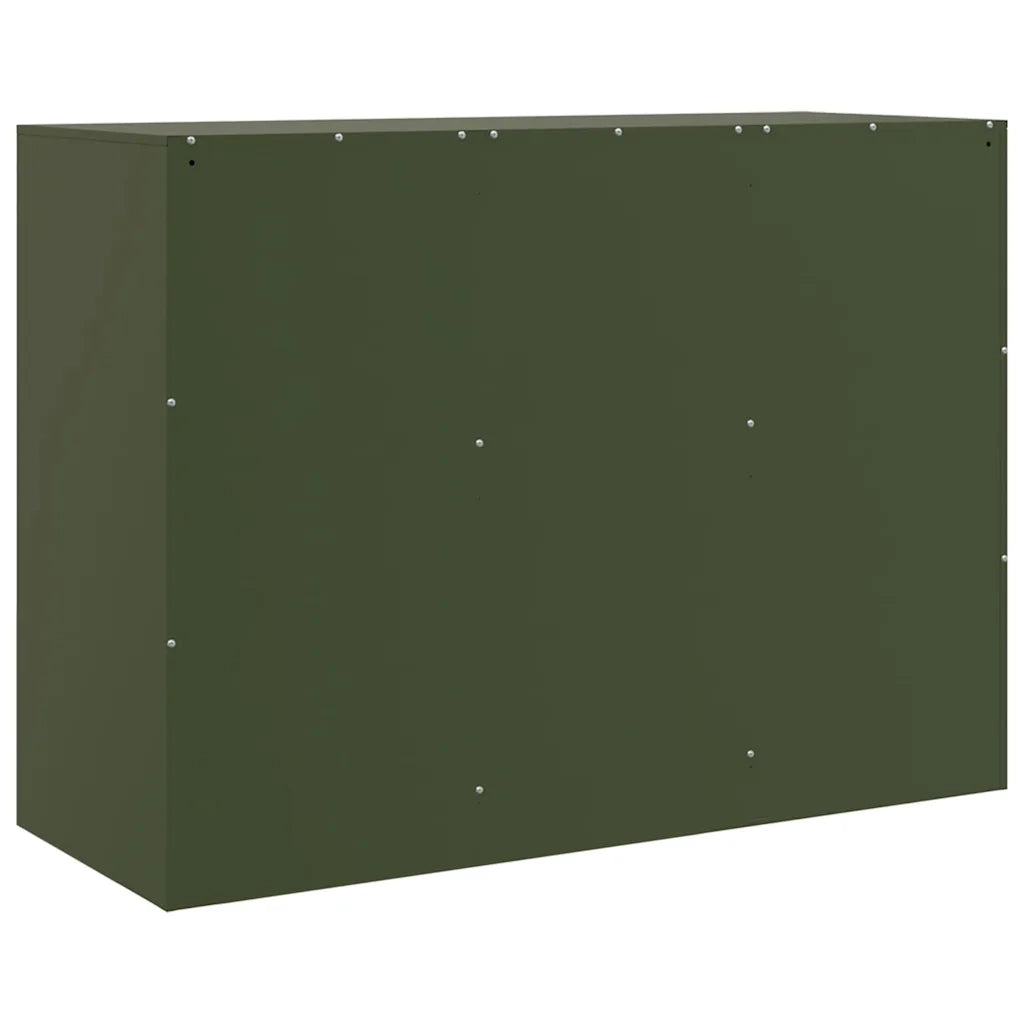 Credenza-Buffet-Armadio da cucina Verde Oliva 99x39x73 cm in Acciaio 596341
