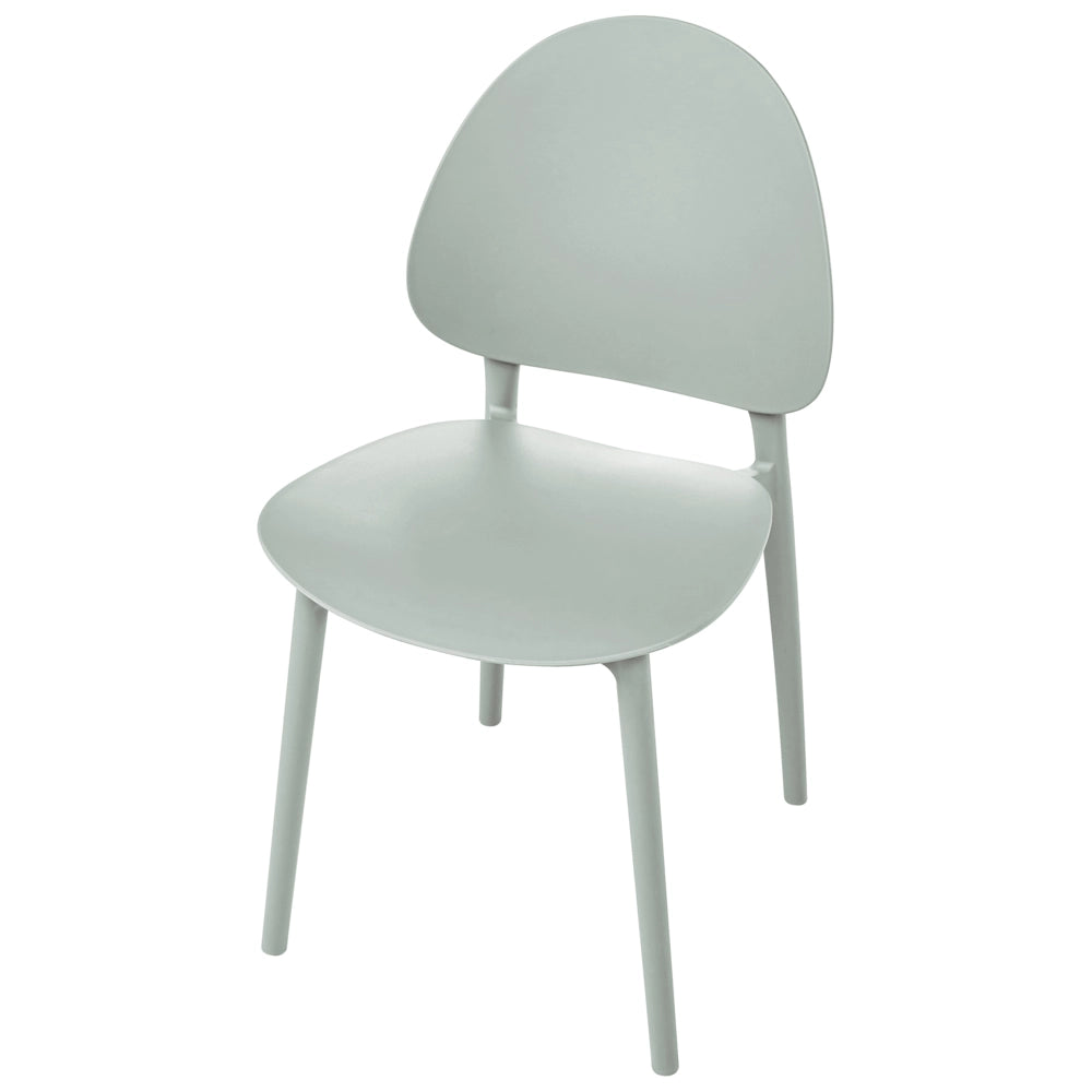 Set di 4 sedie da pranzo in plastica verde menta per interni ed esterni senza braccioli stile classico minimalista