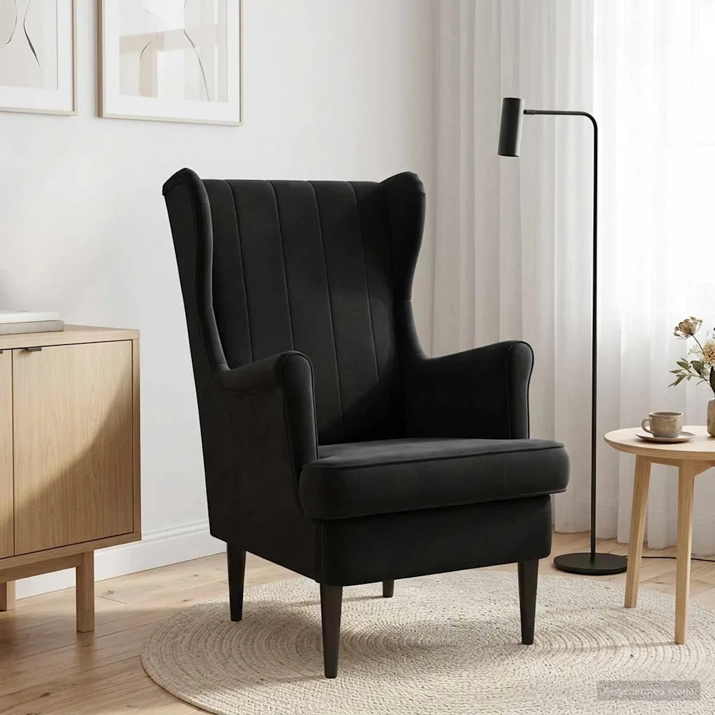 Divano Sedia-Poltrona-Poltroncina Nero Velluto 777699