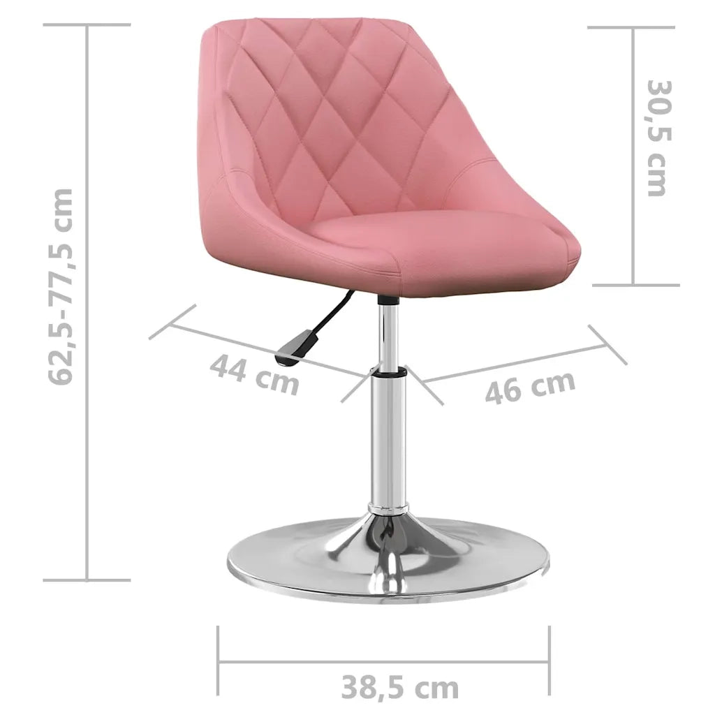 Sedie da Pranzo Girevoli 2 pz Rosa in Velluto