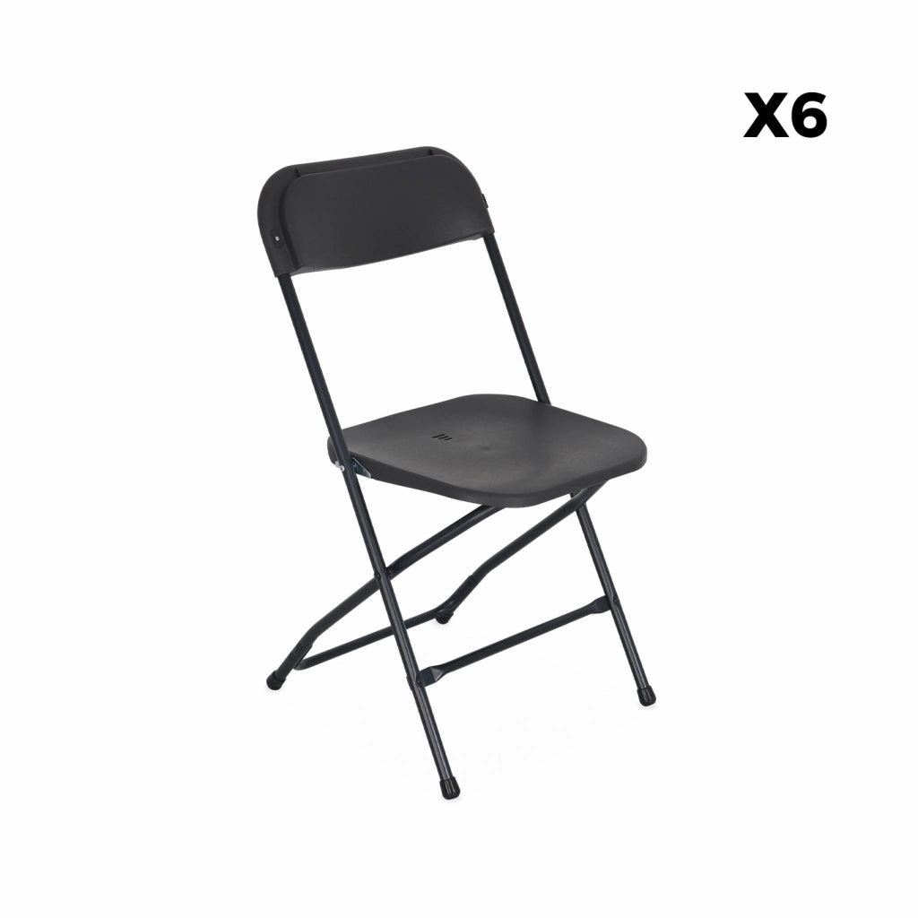 Set 6 sedie da ricevimento pieghevoli, grigio scuro