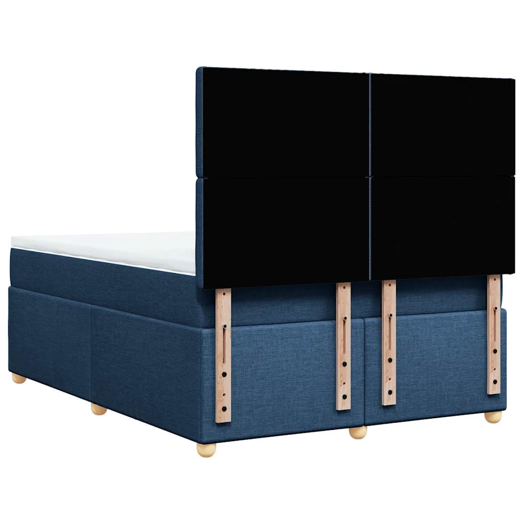 vidaXL Giroletto a Molle con Materasso Blu 140x190 cm in Tessuto