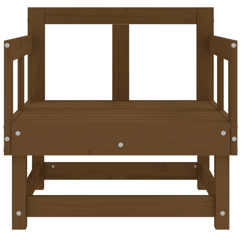 Sedie da Giardino 2 pz Marrone Ambra in Legno Massello di Pino 825390