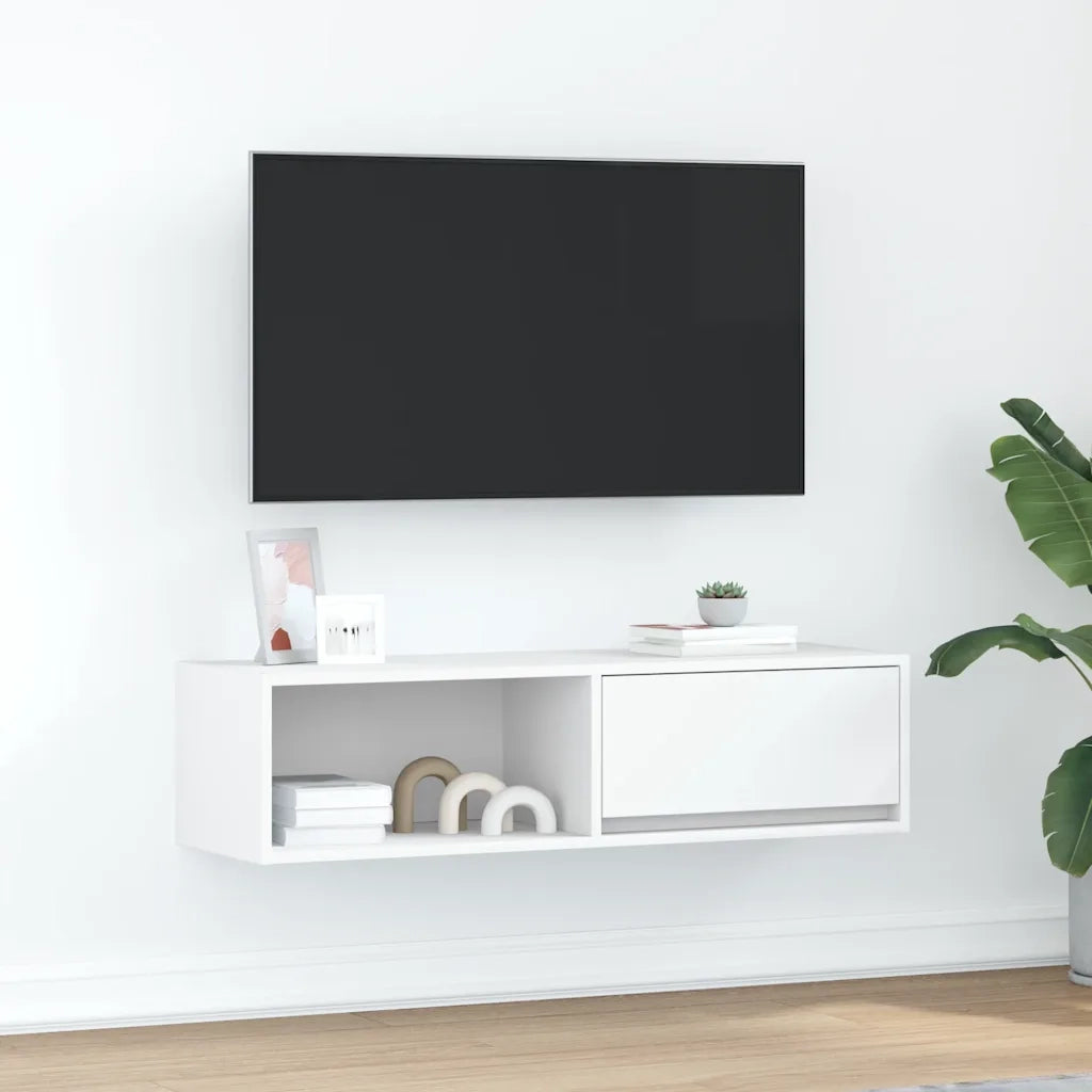 Mobile Porta TV Bianco 100x31x25,5 cm in Legno Multistrato 861472