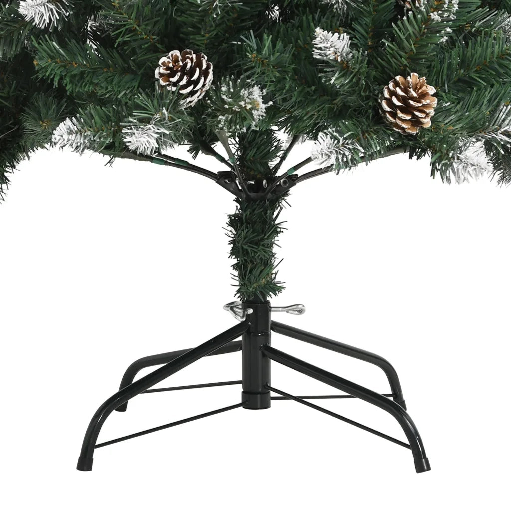 Albero di Natale Artificiale-Albero Natalizio con Base Verde 210 cm PVC 968609