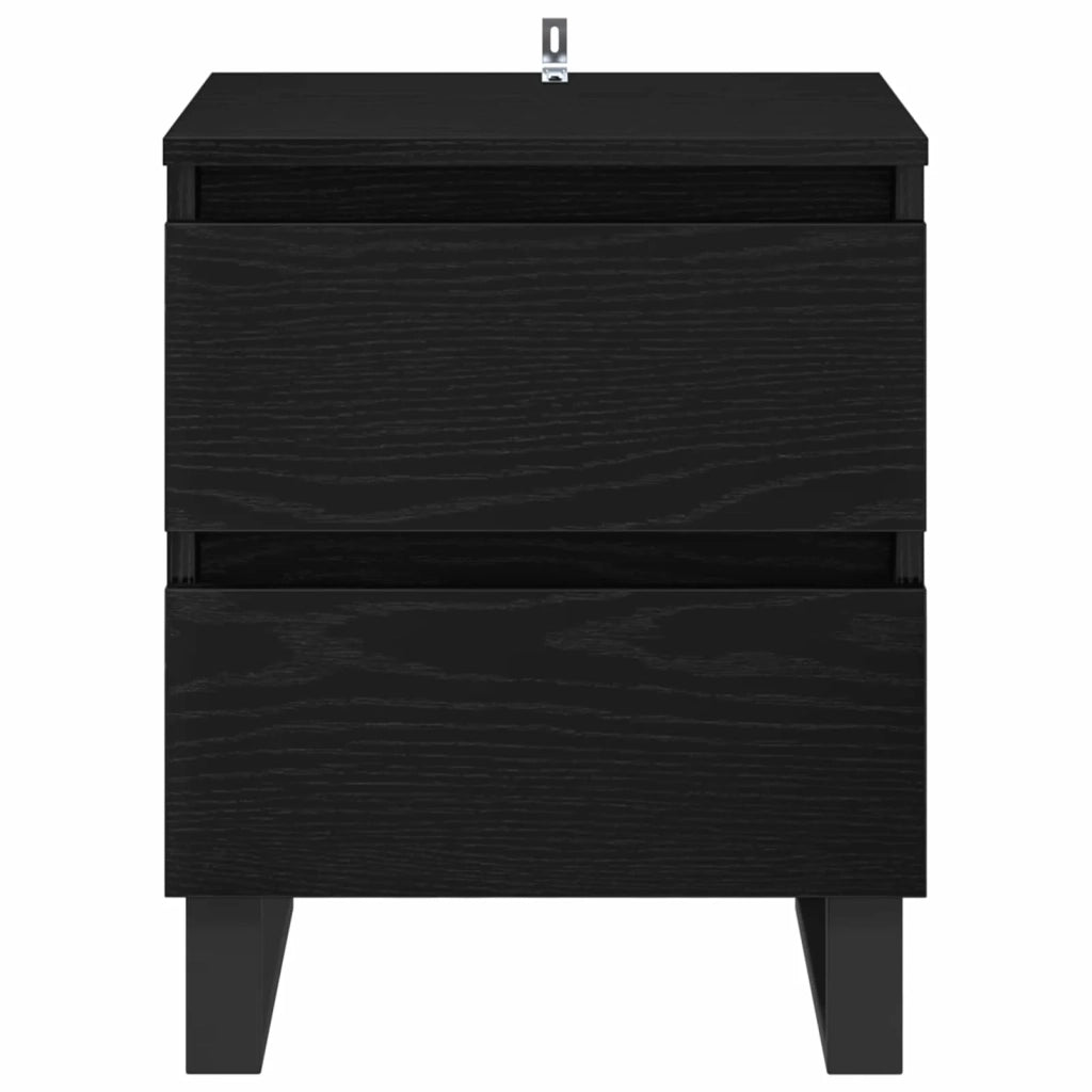 Armadio da Notte Rovere Nero 40 x 35 x 50 cm Legno multistrato