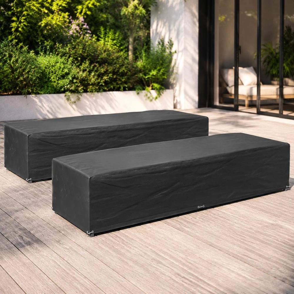 Sun Lounger Covers, 2 Pieces, 12 Eyelets, 205x75x40 Cm