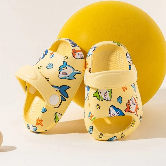 Pantofole per bambini - Calzature antiscivolo soffici per spiaggia e piscina - Pantofole alla moda con stampa - Leggere e respiranti - Pantofole estive divertenti per ragazzi e ragazze - Adatte per esterno, scuola, bagno, spiaggia e piscina - Taglia 16