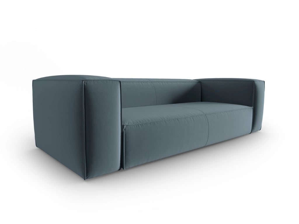 Cosmopolitan Design - Divano "Mackay" 4 posti in velluto blu pastello 