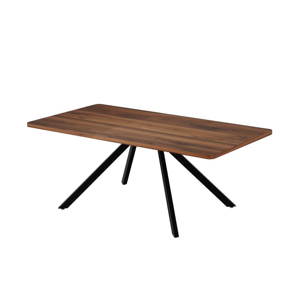 Tavolo da pranzo allungabile 160/200/240x90 cm, 6-10 posti, colore noce, struttura in MDF, portata 100 kg