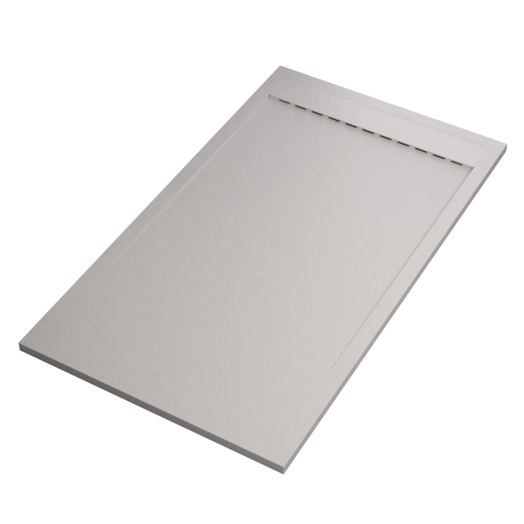 Piatto doccia in marmo resina bianco pietra cemento prestige, misura 90x150