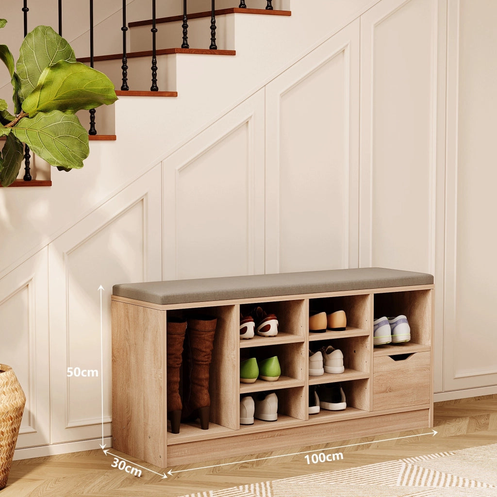 Scapino con panca in stile loft, per ingresso, con cassetto 100 cm
